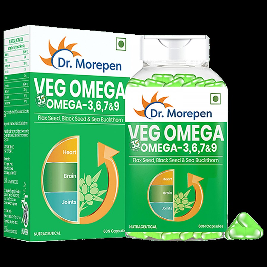 Dr. Morepen Veg Omega 3 6 7 9 Capsules - For Healthy Heart