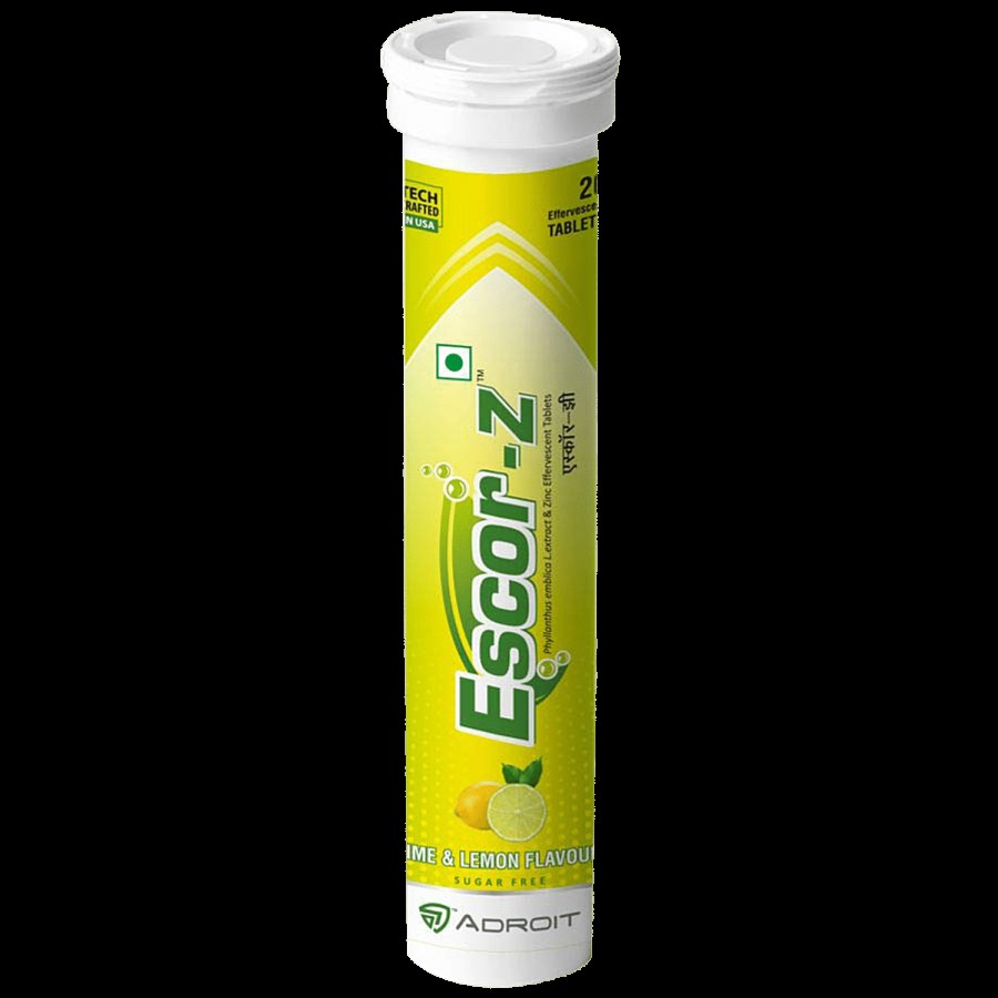 Escor-Z Vitamin C Effervescent Tablets - Lime & Lemon Flavour