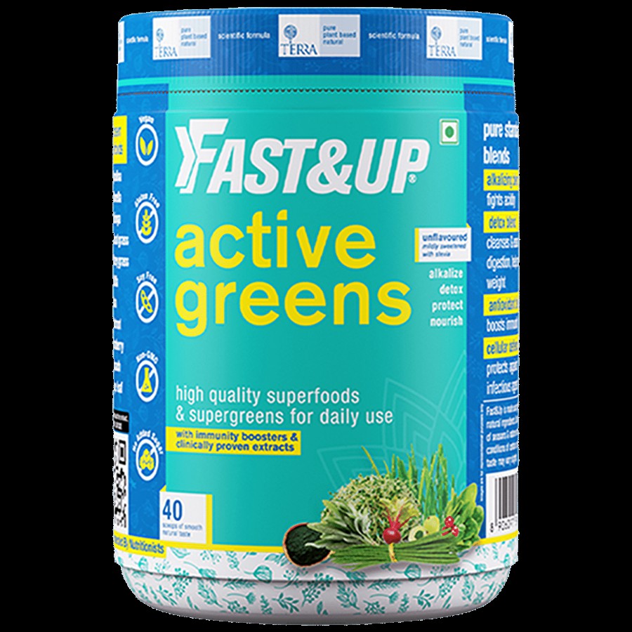 Fast&Up Active Greens - Superfood Blend With Digestive Enzymes