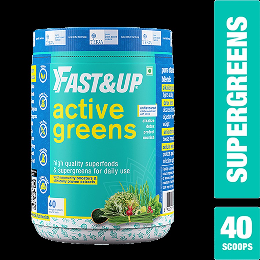 Fast&Up Active Greens - Superfood Blend With Digestive Enzymes