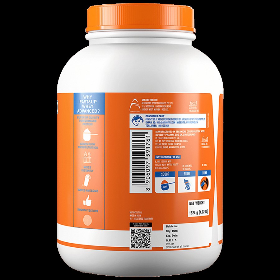 Fast&Up Advanced Isolate & Hydrolyzed Whey Protein - Promotes Muscle Growth