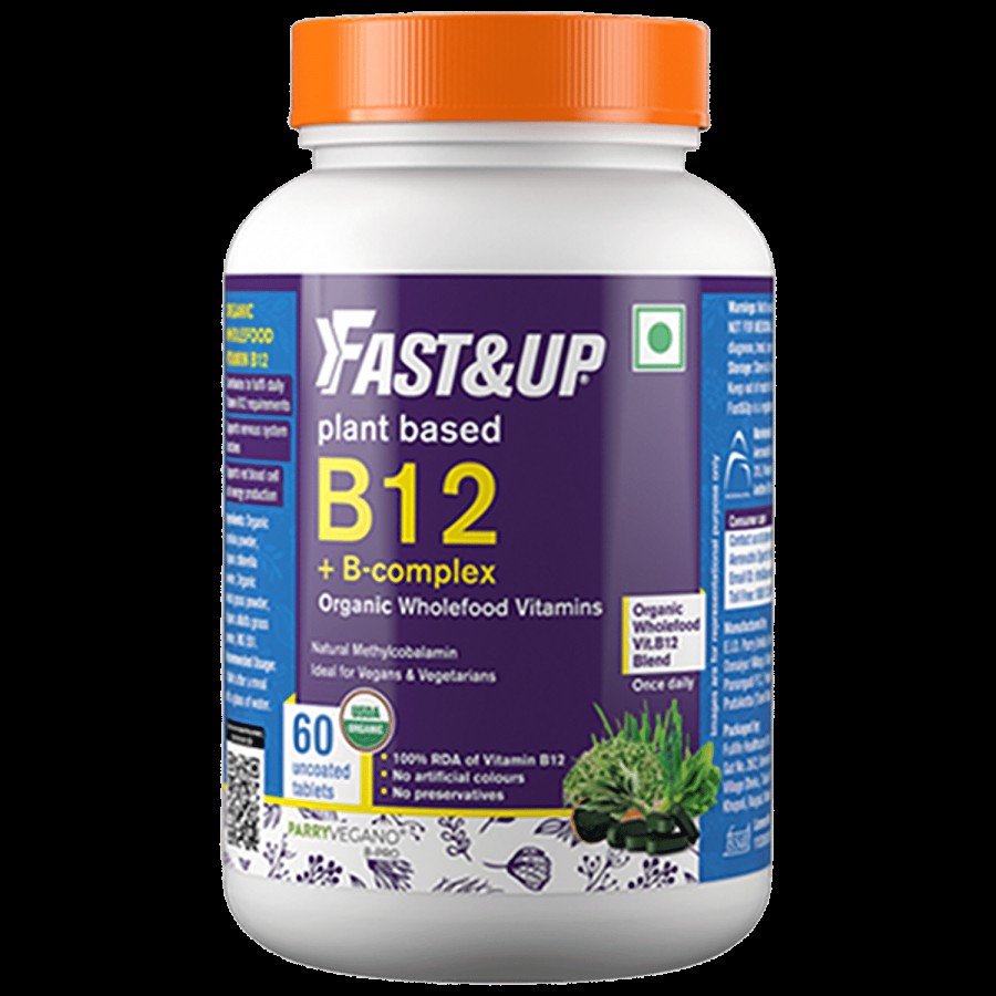 Fast&Up B 12 & B - Complex Organic Whole Food Vitamin Tablet - Plant Based