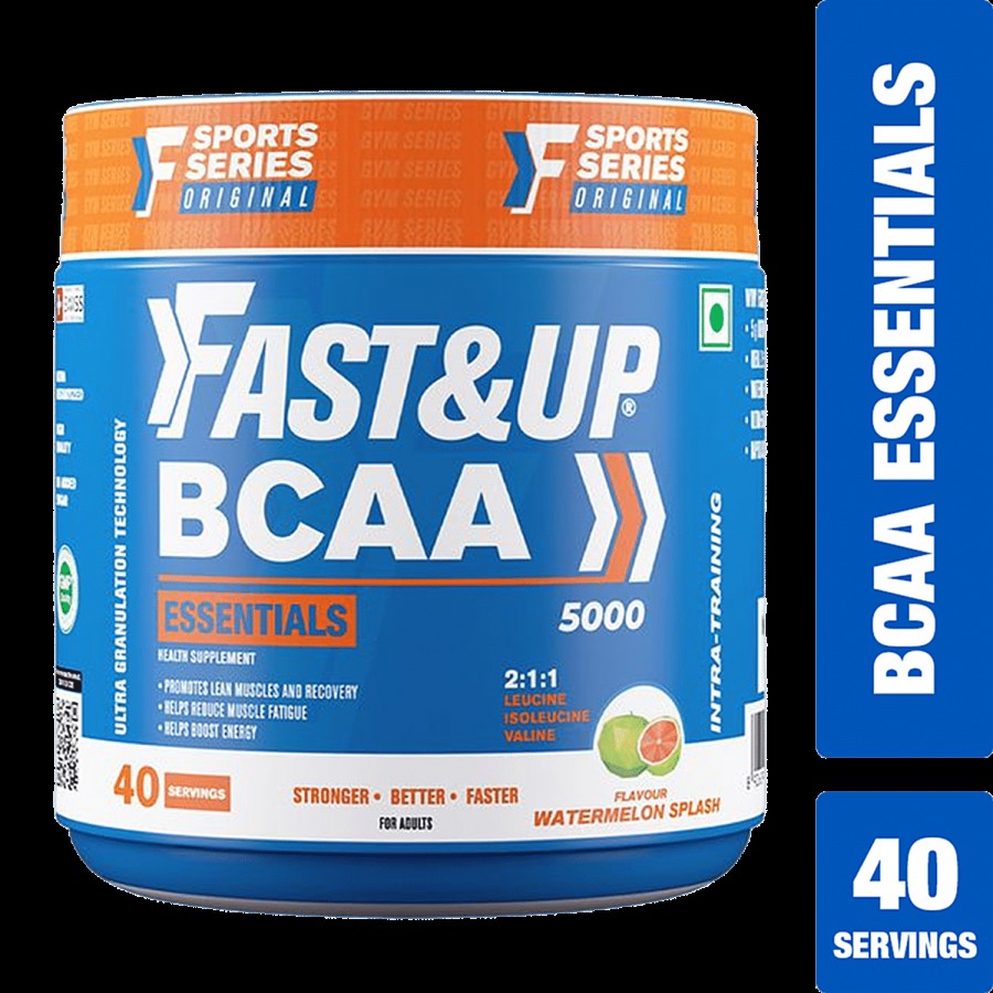 Fast&Up BCAA Essentials Pre/Post & Infra Workout Supplement - Watermelon Flavour