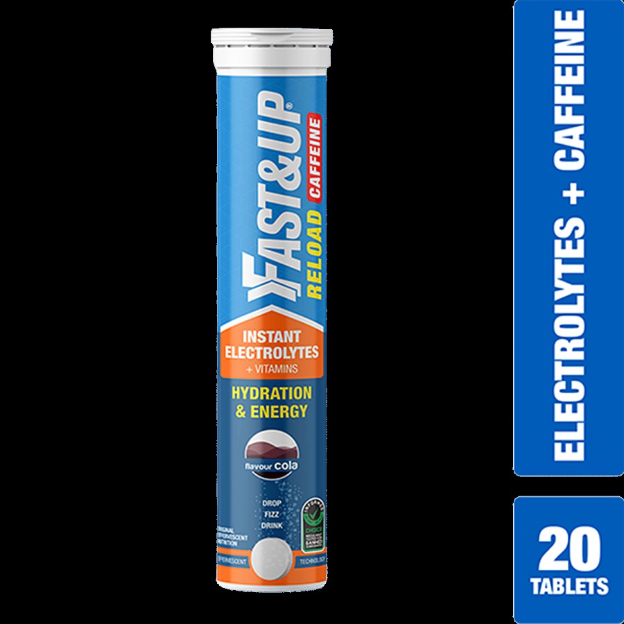 Fast&Up Reload Electrolytes Effervescent Tablets with Added Caffeine - Cola Flavour