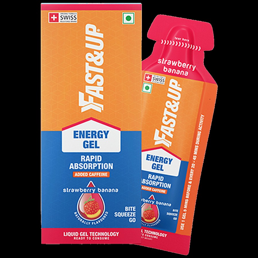 Fast&Up Vegan Sports Energy Gel - Strawberry Banana Flavour