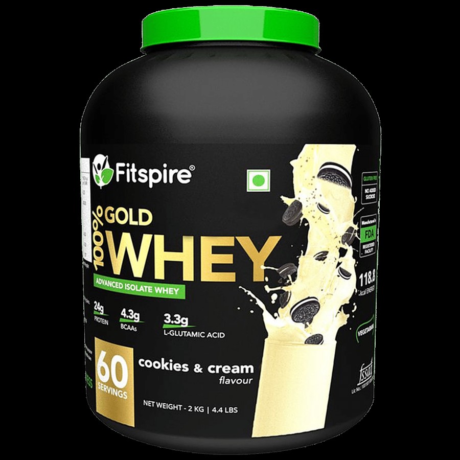 Fitspire Gold 100% Advanced Isolate Whey - Cookies & Cream Flavour