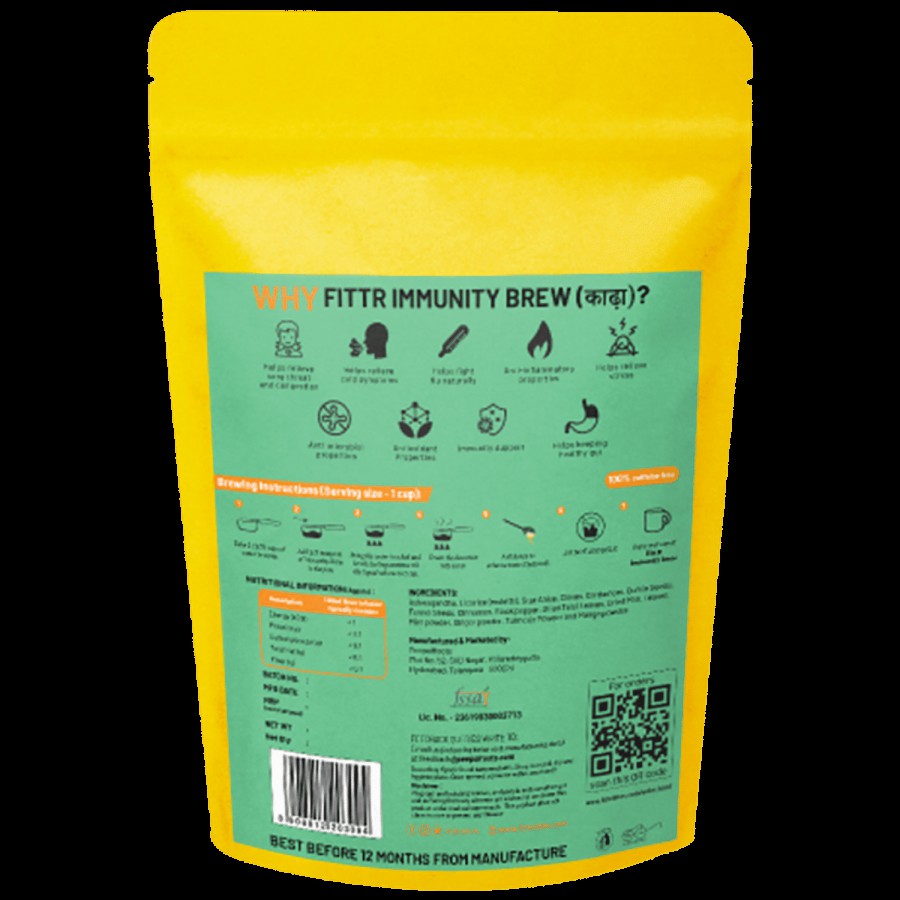 FittR Immunity Brew Powder - Rich In Antioxidant & Anti-Inflammatory Properties