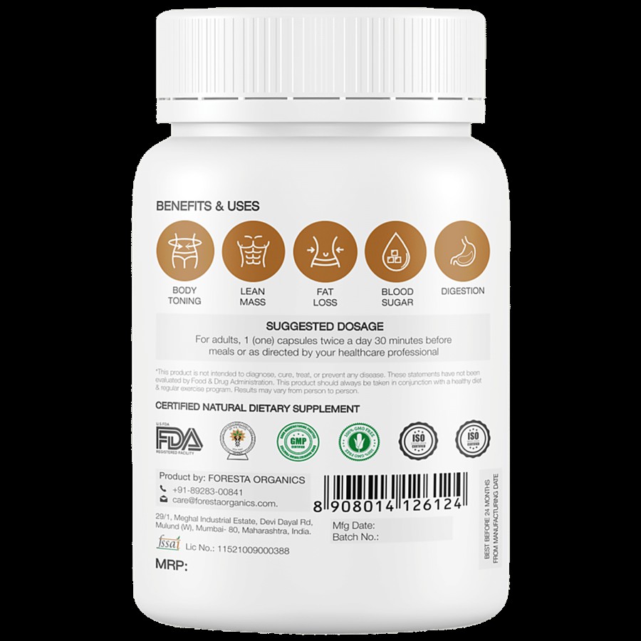 Foresta Organics Carb Block Capsules - White Kidney Bean Extract