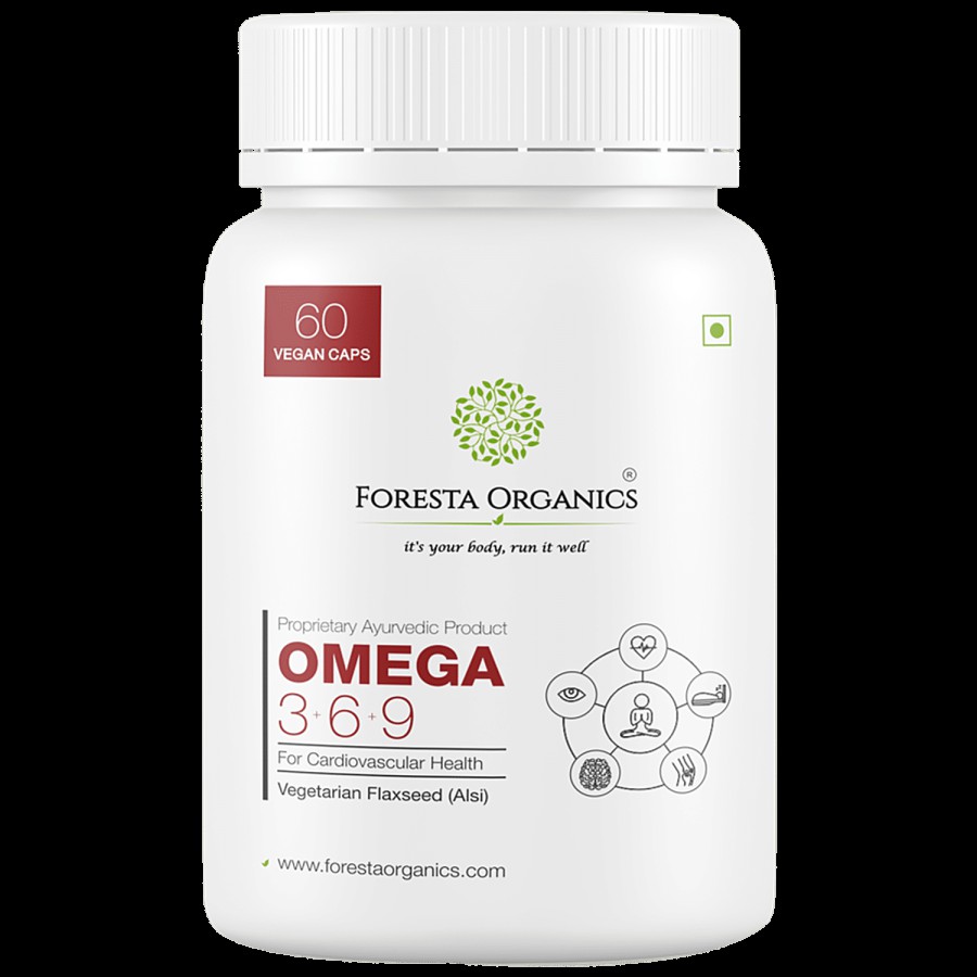 Foresta Organics Omega 3 + 6 + 9 Capsules - With Flaxseed & Safflower Extract