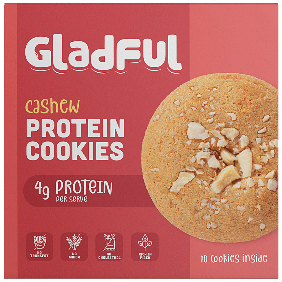 Gladful Cashew Protein Cookies - No Maida & Cholesterol