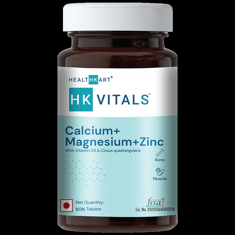 HealthKart HK Vitals Calcium Magnesium & Zinc Supplement Tablet With Vitamin D3 - For Joint Support