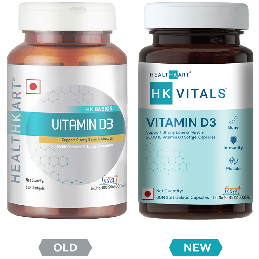 HealthKart HK Vitals Vitamin D3 2000 IU Softgel Capsule - Supports Immunity