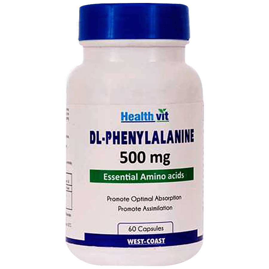 Healthvit DL-Phenylalanine 500 mg Capsules - Essential Amino Acids