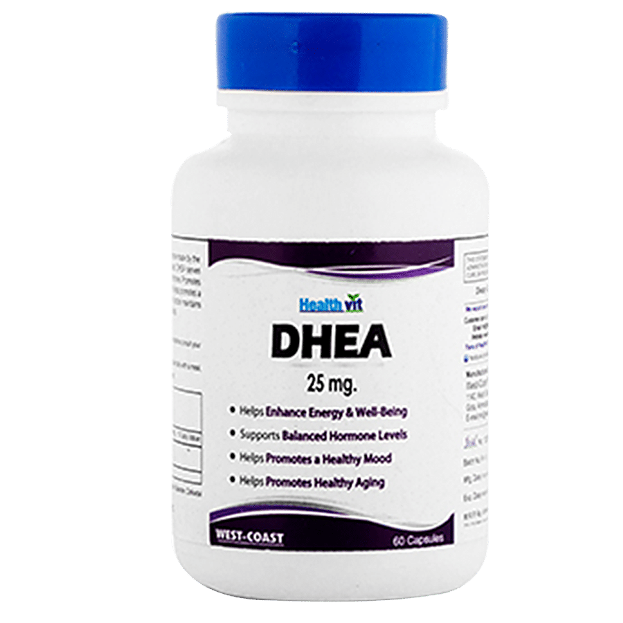 Healthvit Dhea 25 mg Capsules - Support Overall Well-Being