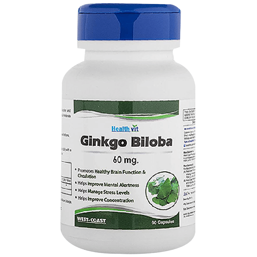 Healthvit Ginkgo Biloba 60 mg Capsules - Supports Memory