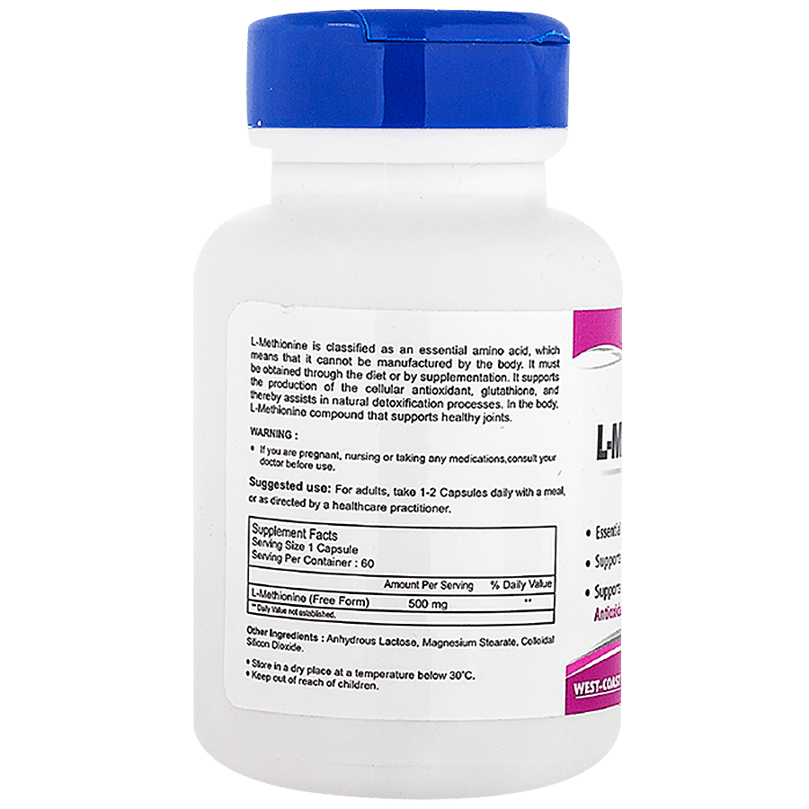 Healthvit L-Methionine Essential Amino Acid Capsule - Supports Detox Mechanisms