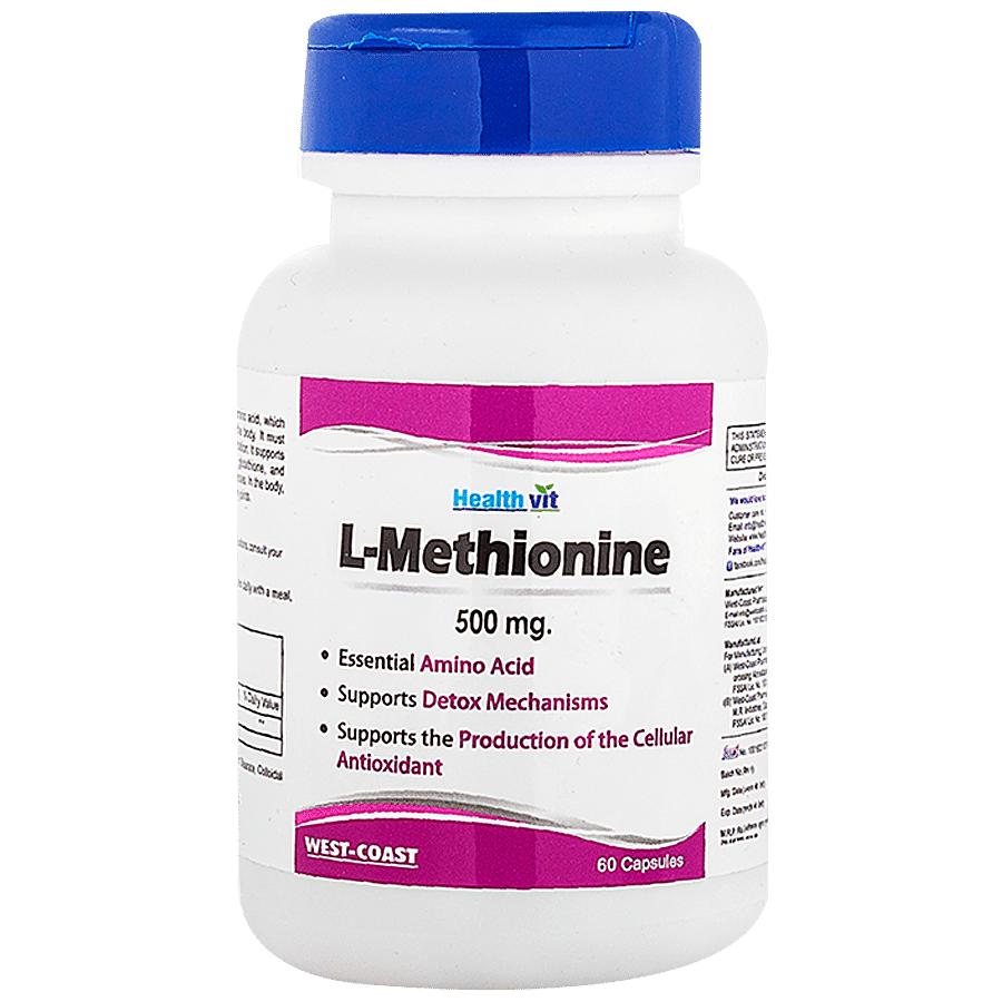 Healthvit L-Methionine Essential Amino Acid Capsule - Supports Detox Mechanisms