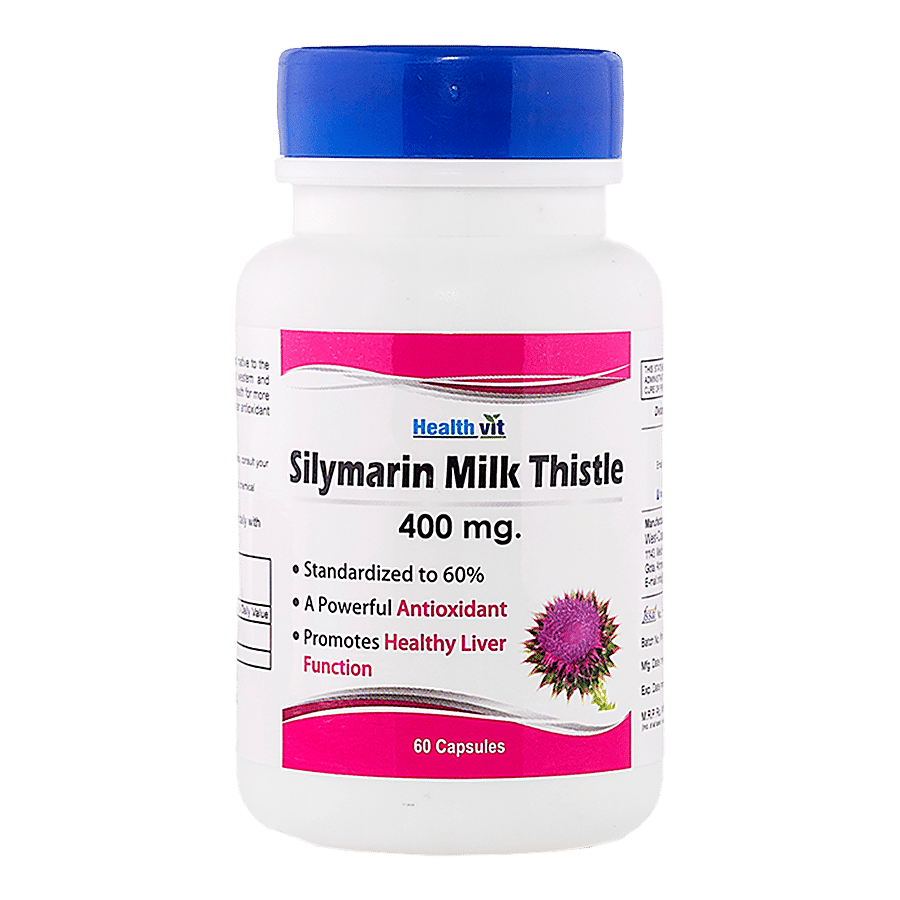 Healthvit Silymarin Milk Thistle 400 mg Capsules - Standardized To 60%