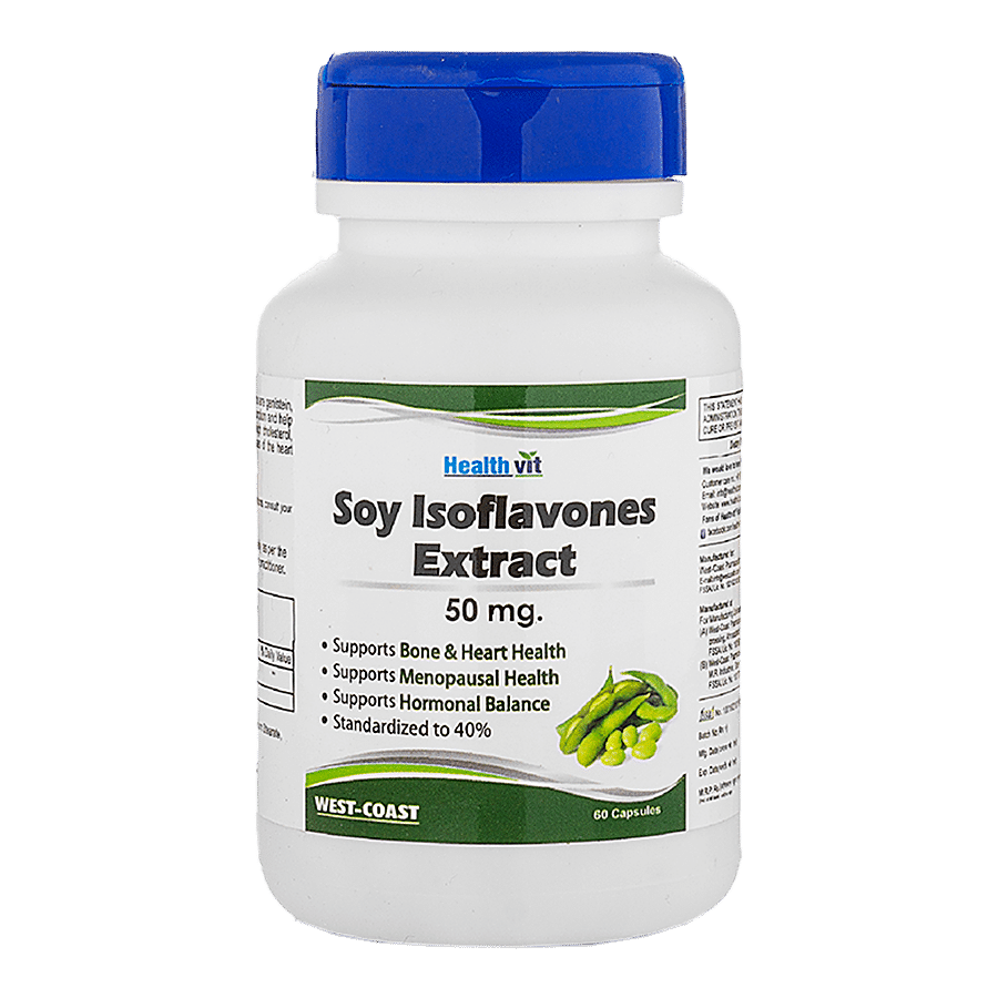 Healthvit Soy Isoflavones Extract 50 mg Capsules - Supports Hormonal Balance