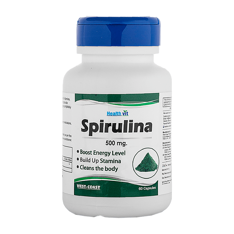 Healthvit Spirulina 500 mg Capsules - Super Food