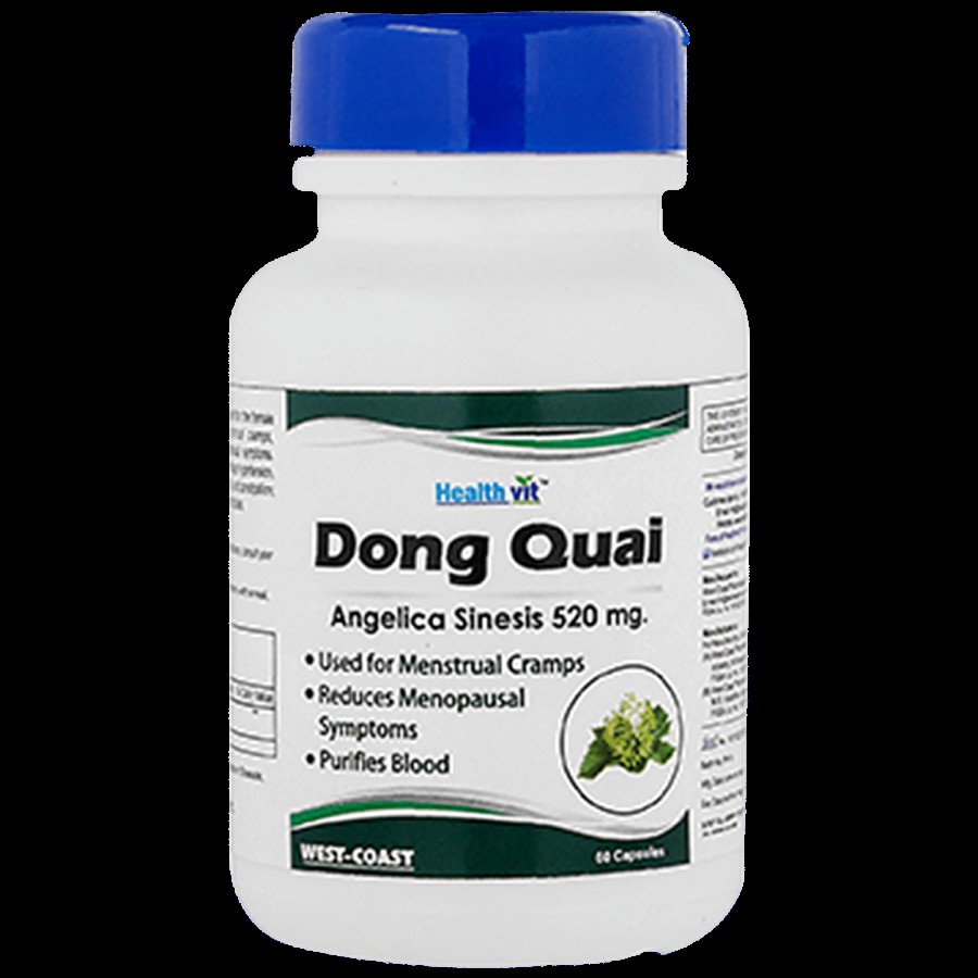 Healthvit Dong Quai 520 mg Capsules - For Nourishes Blood