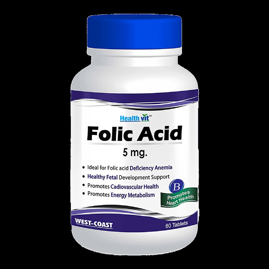 Healthvit Folic Acid Tablets - 5 mg