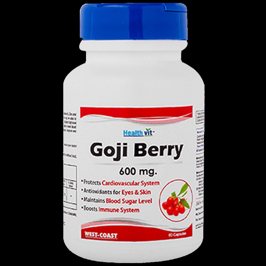 Healthvit Goji Berry 600 mg Capsules - Boosts Immune System