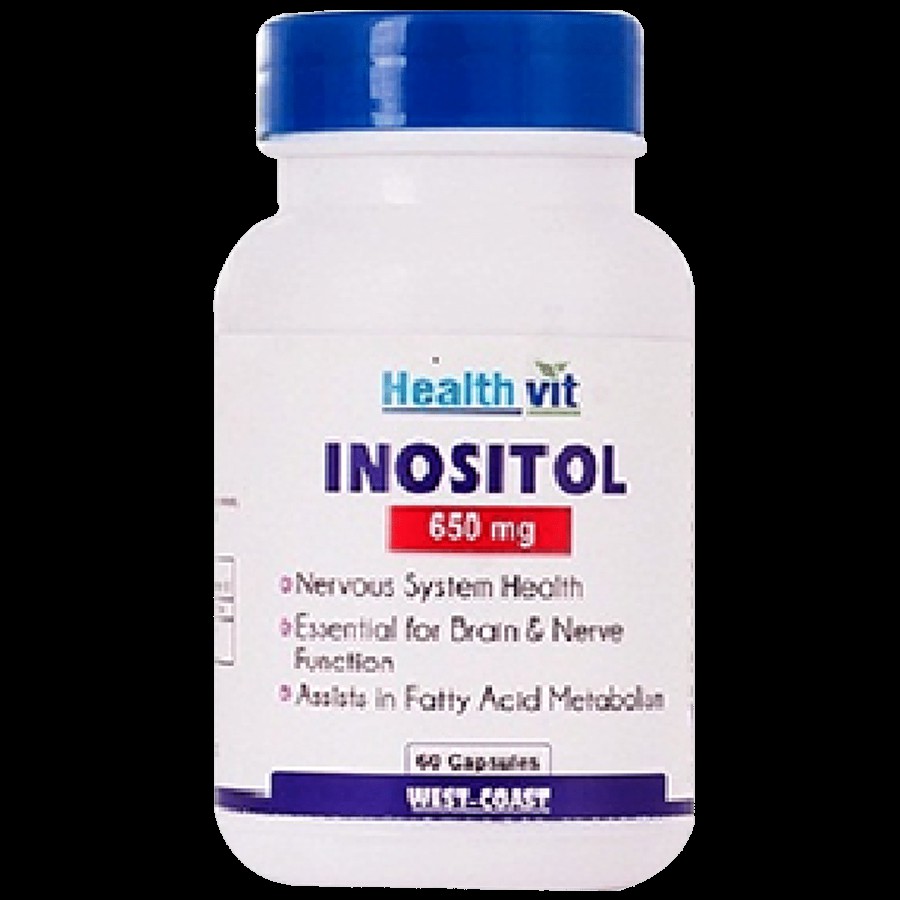 Healthvit Inositol 650  mg Capsules - Nervous System Health