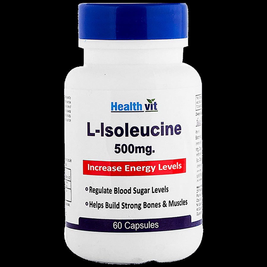 Healthvit L-Isoleucine Increase Energy Levels Capsule - For Blood Sugar Regulation