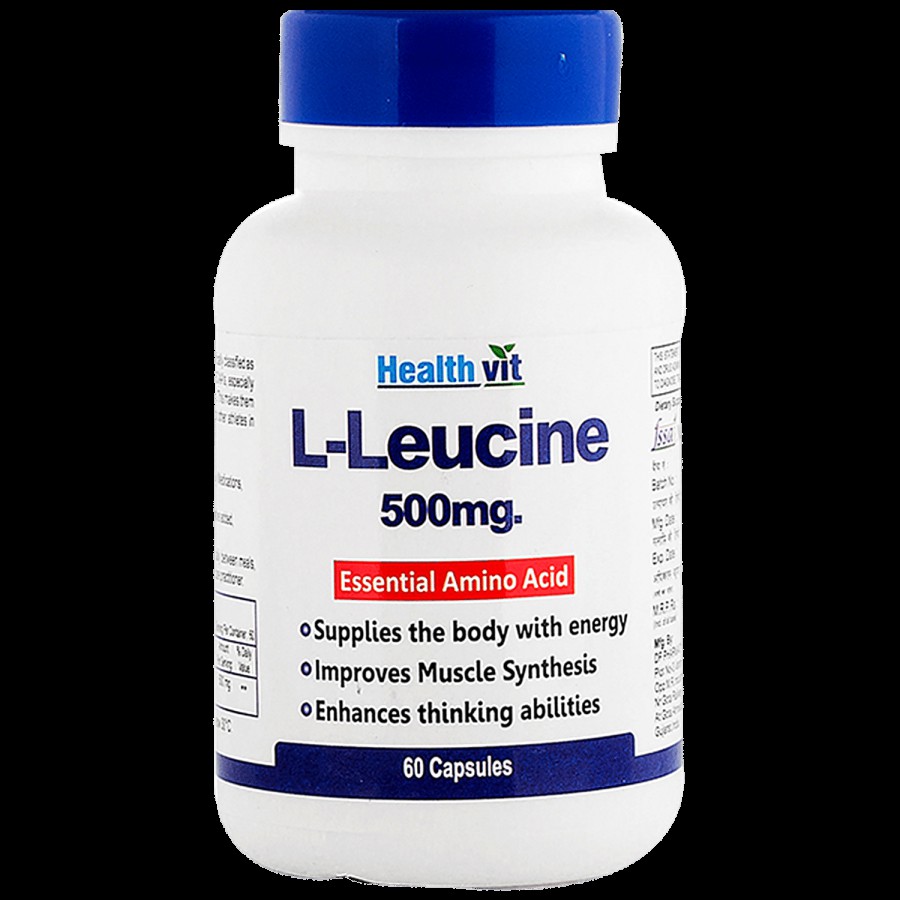 Healthvit L-Leucine Essential Amino Acid Capsule - Supplies Energy