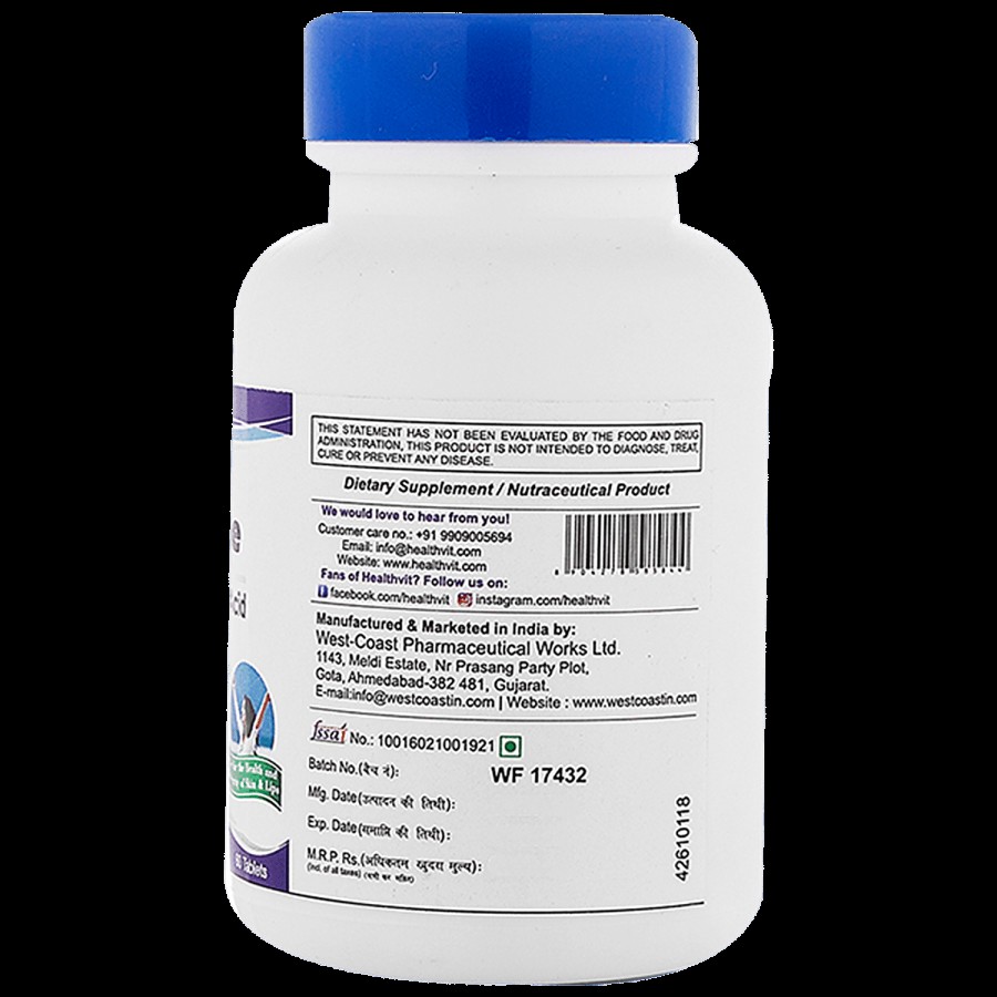 Healthvit L-Lysine Tablet - Supports Immune System Functions & Membrane Health