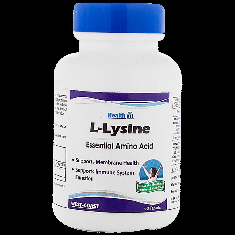 Healthvit L-Lysine Tablet - Supports Immune System Functions & Membrane Health