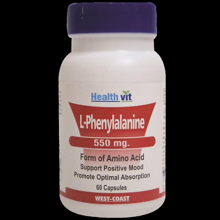 Healthvit L-Phenylalanine Form Of Amino Acid Capsule - Supports Positive Mood