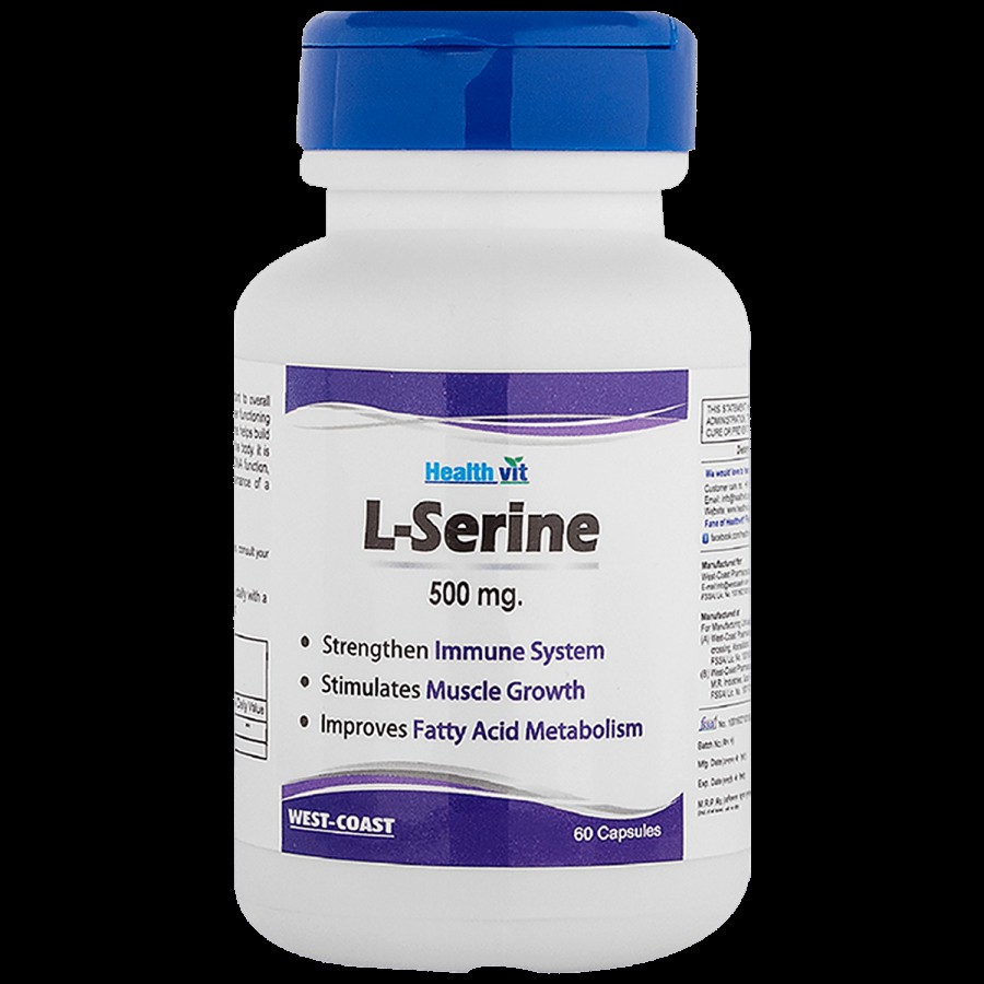 Healthvit L-Serine Capsule - Strengthens Immune System & Muscle Growth