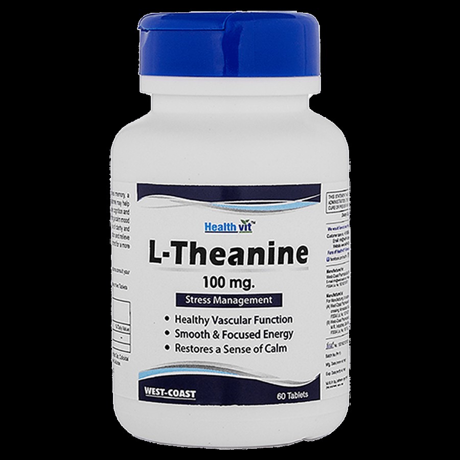 Healthvit L-Theanine 100 mg Tablets - Stress Management