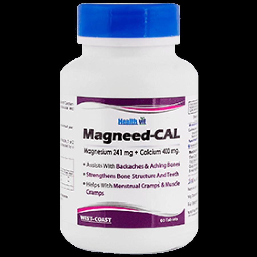 Healthvit Magneed-Cal Magnesium 241 mg + Calcium 400 mg Tablets - High Absorption