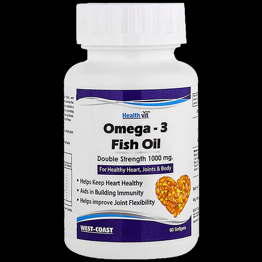 Healthvit Omega-3 Fish Oil Softgels - Double Strength