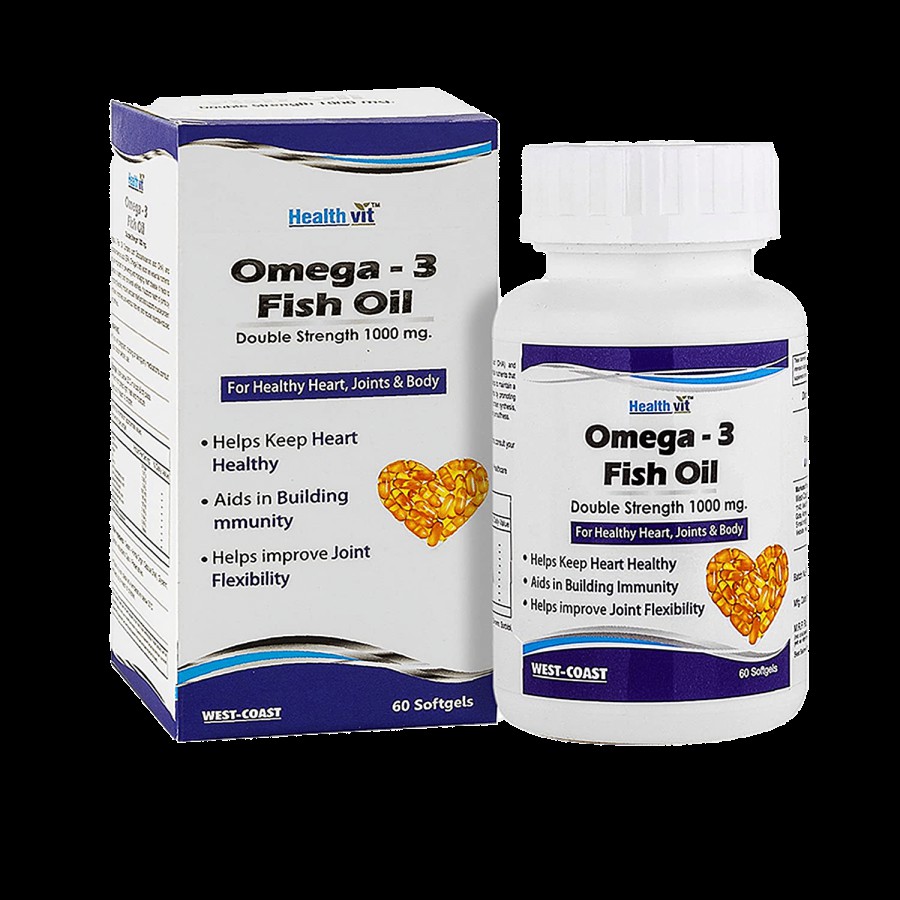 Healthvit Omega-3 Fish Oil Softgels - Double Strength