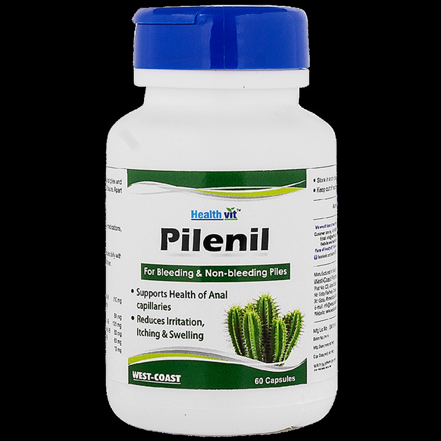 Healthvit Pilenil Capsules - For Bleeding & Non-bleeding Piles