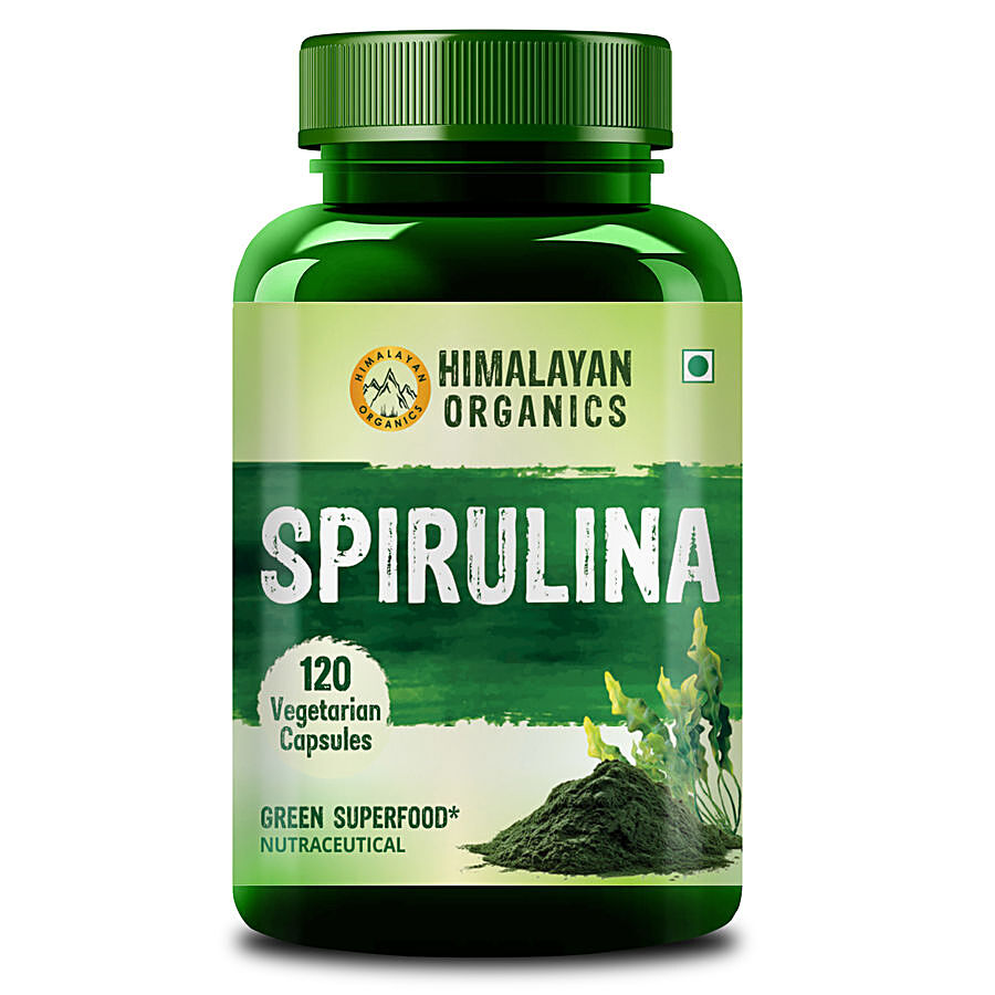 Himalayan Organics Spirulina Green Superfood Capsules - Provides Nutrition