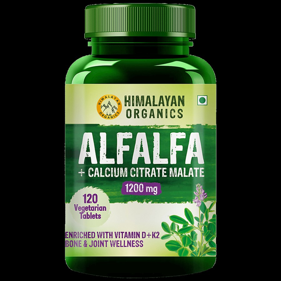 Himalayan Organics Alfalfa Calcium Citrate Malate Dietary Supplement Tablets - For Bones