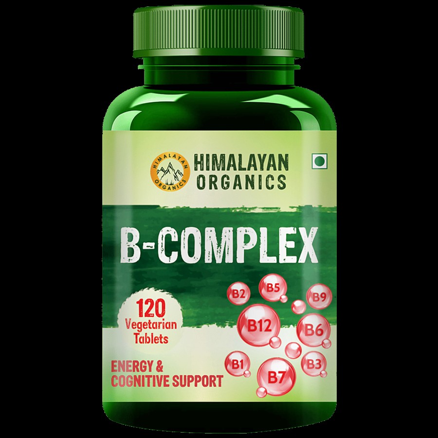 Himalayan Organics B Complex Dietary Supplement Tablets - For Energy & Cognitive Support