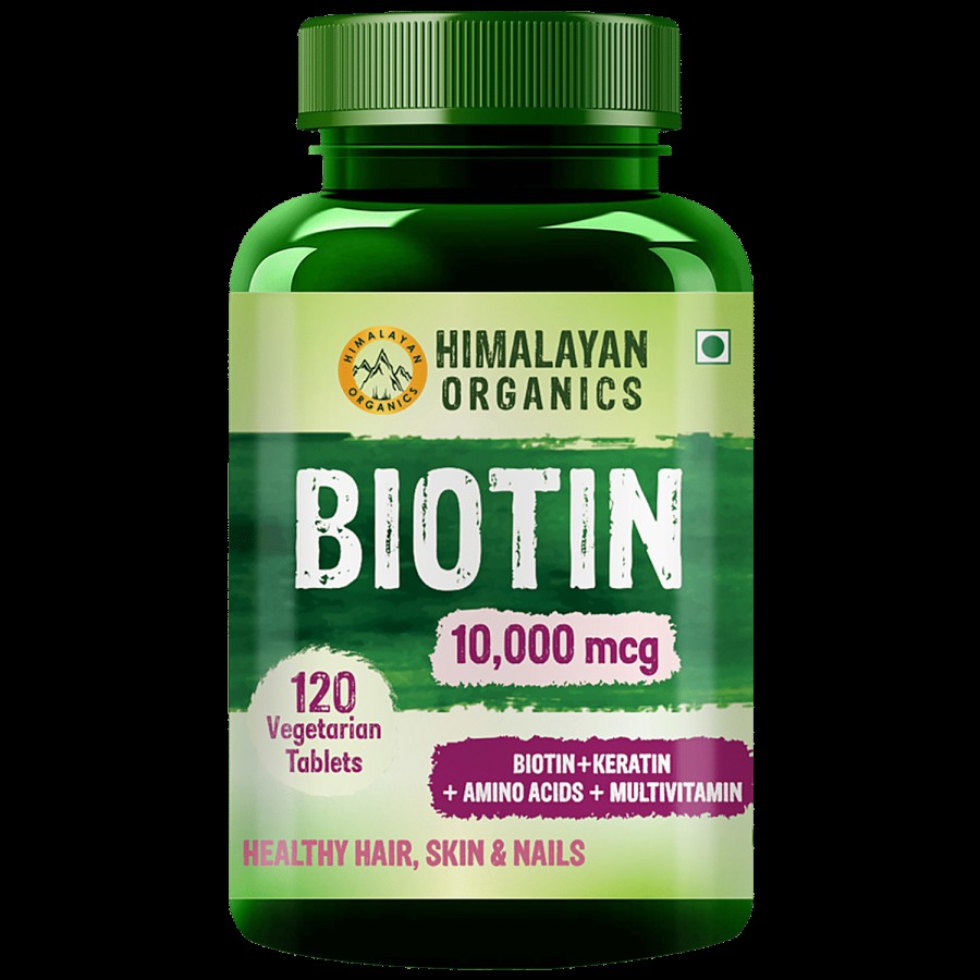 Himalayan Organics Biotin Supplement Tablets - With Keratin