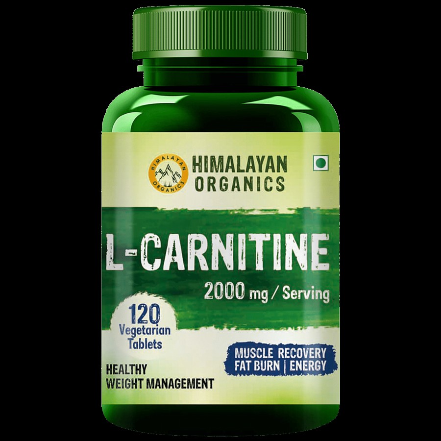 Himalayan Organics L-Carnitine 2000 mg Dietary Supplement Tablet - For Energy