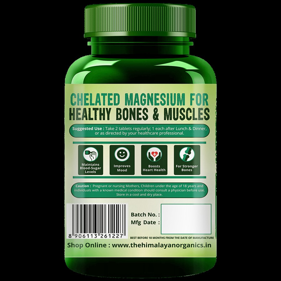 Himalayan Organics Magnesium Citrate & Glycinate Tablets - For Stronger Bones & Muscles