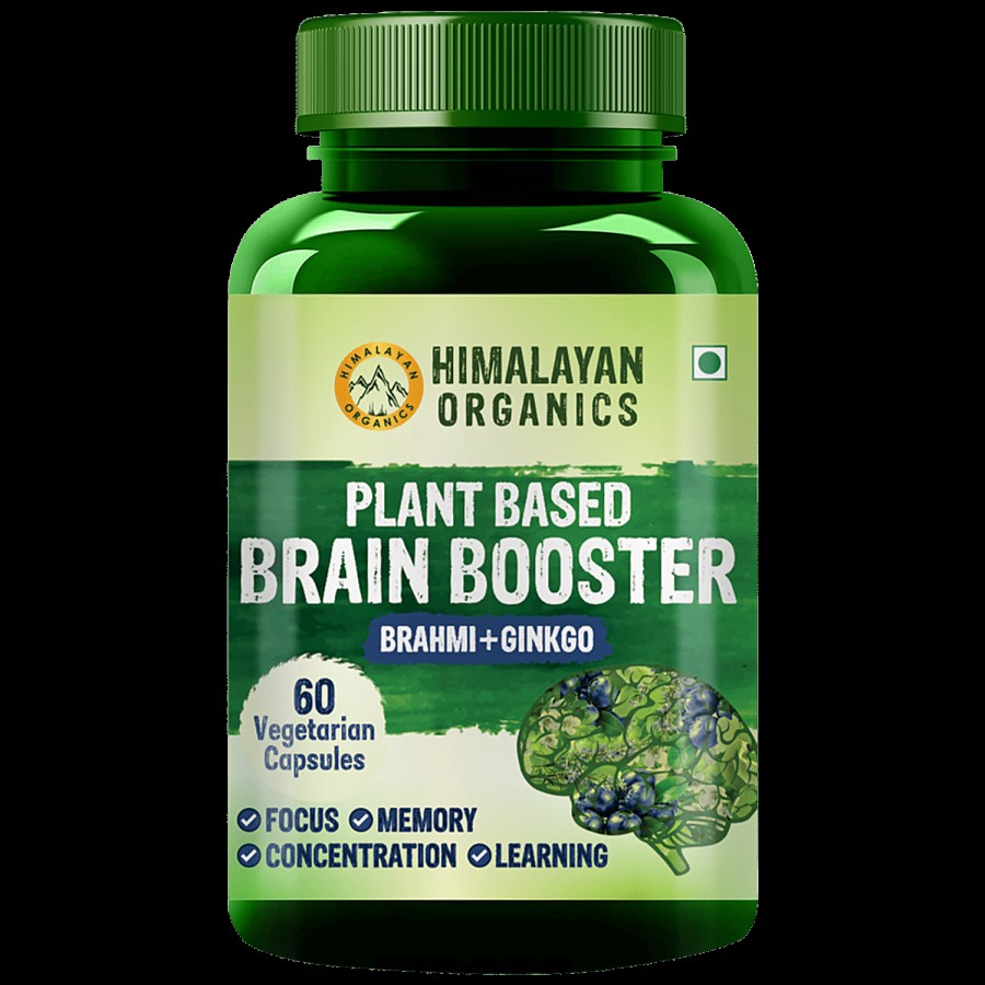 Himalayan Organics Plant Based Brain Booster Capsules - For Memory & Concentration