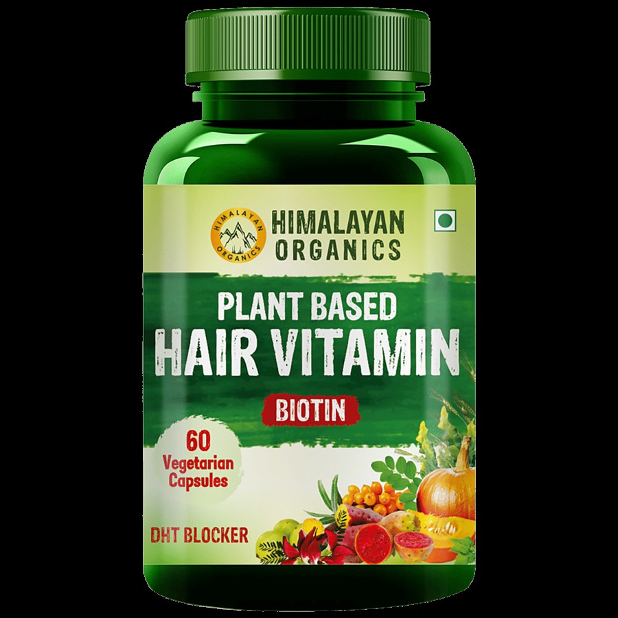 Himalayan Organics Plant Based Hair Vitamin Biotin Capsules - DHT Blocker