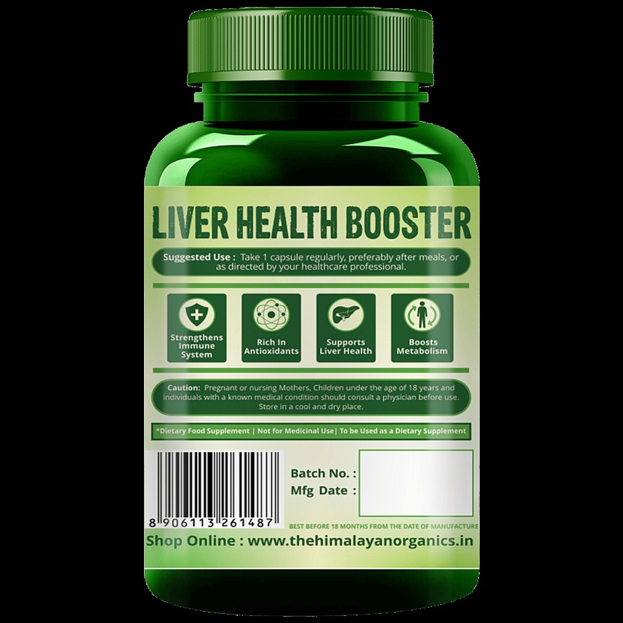 Himalayan Organics Plant Based Liver Support Capsules - With Milk Thistle