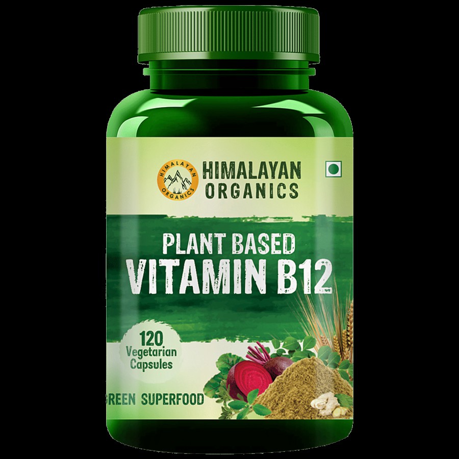 Himalayan Organics Plant Based Vitamin B12 Capsules - Green Superfood