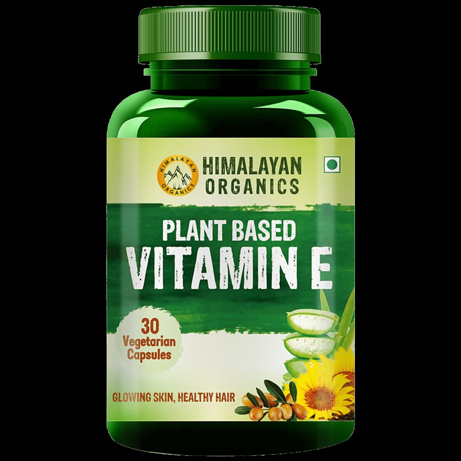 Himalayan Organics Plant Based Vitamin E Capsules - For Glowing Skin & Hair